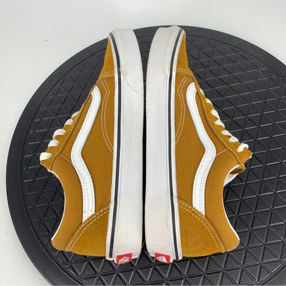 Vans Women 37 Size 7 Sneakers Yellow Brown Canvas Suede Old Skool Shoes Low Top - Picture 6 of 10